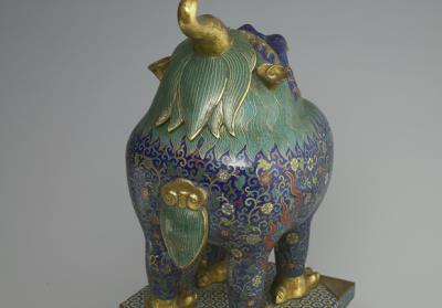 图片[3]-Horned beast in cloisonne enamels, Qing dynasty, 17th–18th century-China Archive